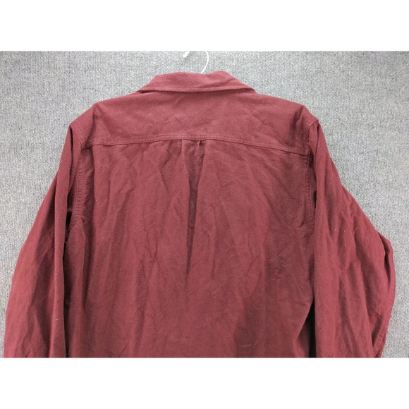 Mens L.L. Bean Chamois Button Up Long Sleeve Shirt SZ L Tall Red 2 Front Pockets - Picture 5 of 10